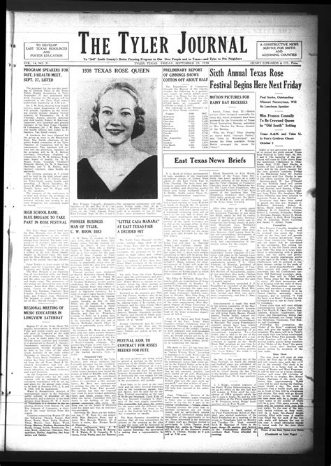 Tyler tx newspaper - Newspaper Ads Breaking News NL 1/2PG. Who We Are TMT. PROMO Ugly Roof Photo Nom TMT. Bulletin. Trending Topics ... Tyler, TX 75702 Phone: 903-597-8111 Email: feedback@tylerpaper.com.